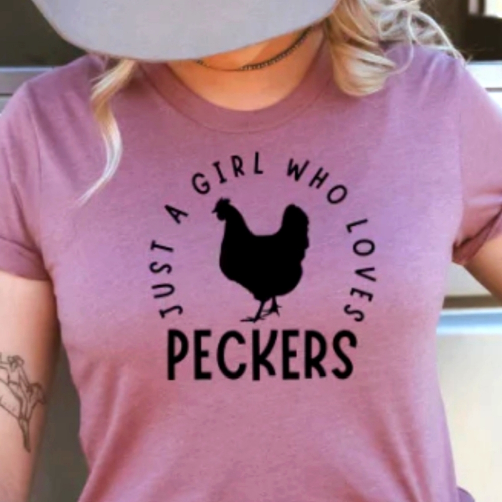 Screen printed "peckers" t shirt